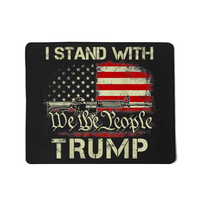 I Stand With Trump American Flag Men Woman USA Vintage Mousepad