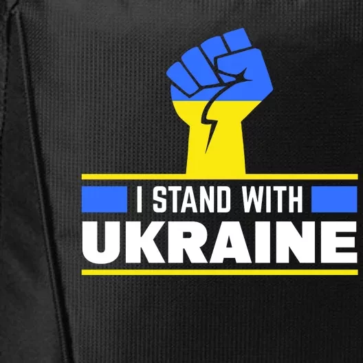 I Stand With Ukraine Support Love Peace Fist City Backpack