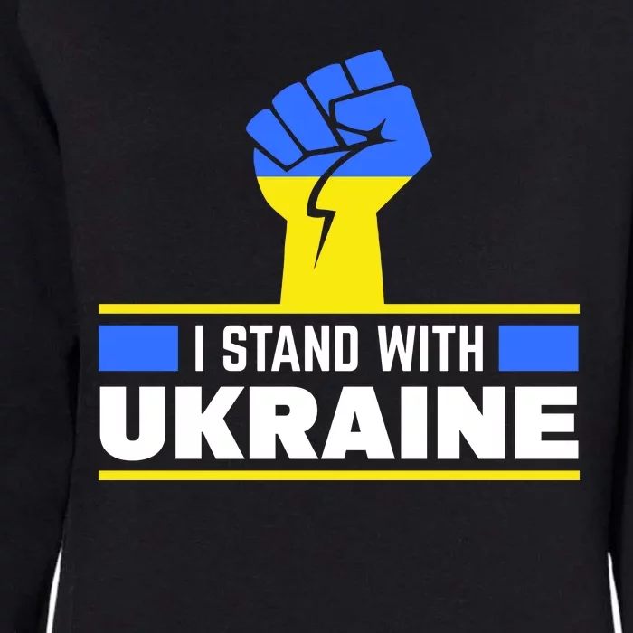 I Stand With Ukraine Support Love Peace Fist Womens California Wash Sweatshirt