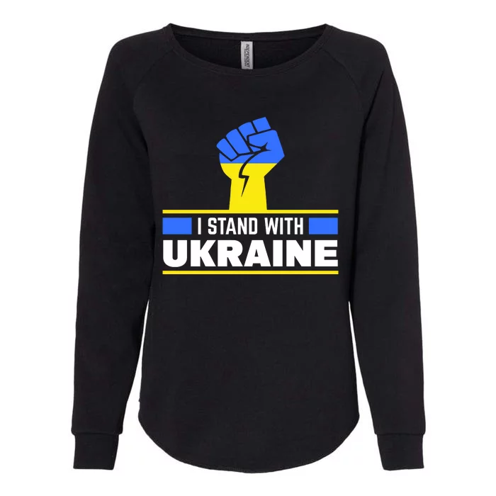 I Stand With Ukraine Support Love Peace Fist Womens California Wash Sweatshirt