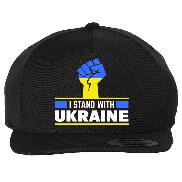 I Stand With Ukraine Support Love Peace Fist Wool Snapback Cap