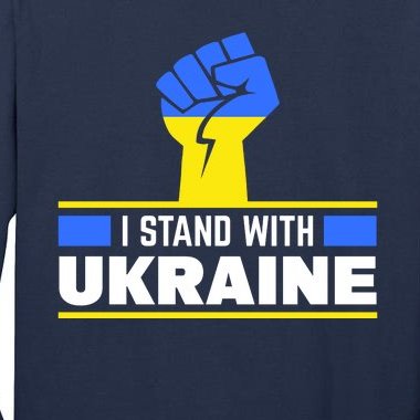 I Stand With Ukraine Support Love Peace Fist Tall Long Sleeve T-Shirt