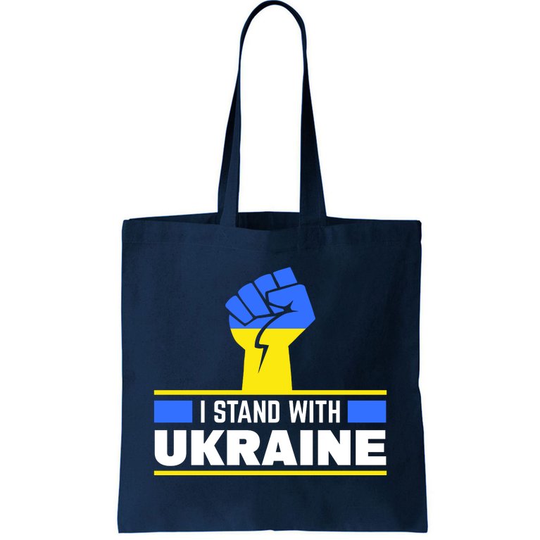 I Stand With Ukraine Support Love Peace Fist Tote Bag