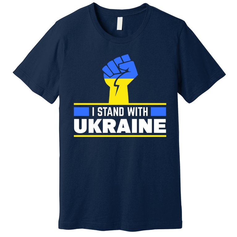 I Stand With Ukraine Support Love Peace Fist Premium T-Shirt