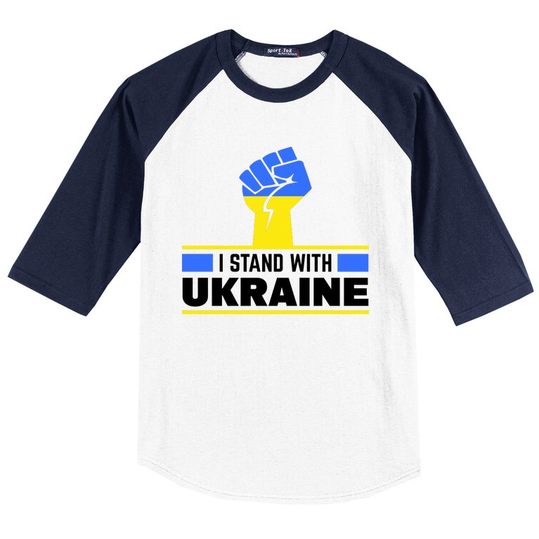 I Stand With Ukraine Support Love Peace Fist Baseball Sleeve Shirt