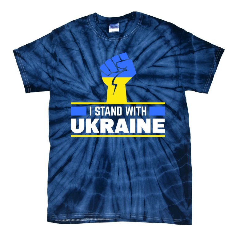 I Stand With Ukraine Support Love Peace Fist Tie-Dye T-Shirt
