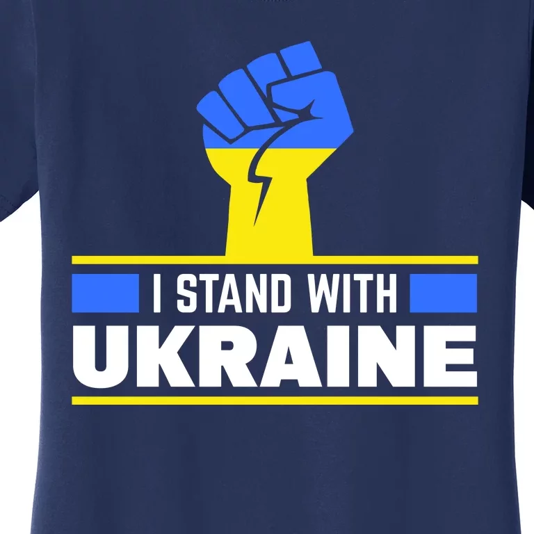 I Stand With Ukraine Support Love Peace Fist Women's T-Shirt