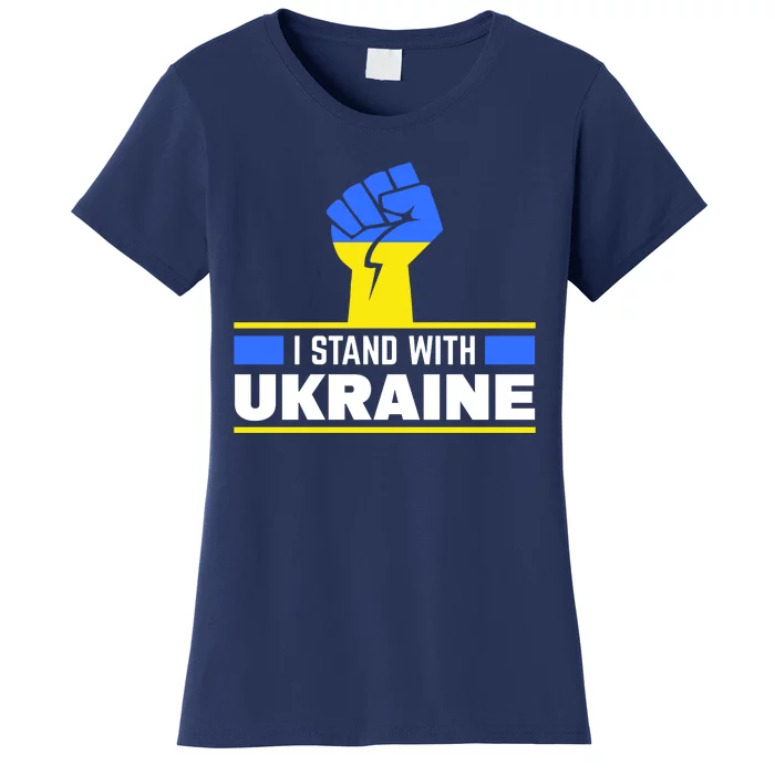 I Stand With Ukraine Support Love Peace Fist Women's T-Shirt