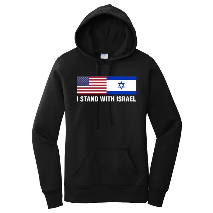 I Stand With Israel American Flag Israeli Flag Women's Pullover Hoodie