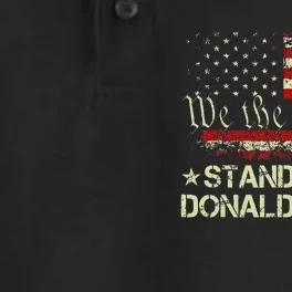 I Stand With Donald Trump Support Pro Trump American Flag Dry Zone Grid Performance Polo