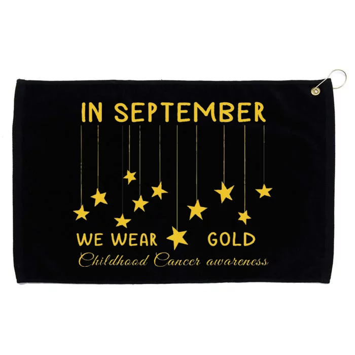 In September We Wear Gold Childhood Cancer Awareness Grommeted Golf Towel