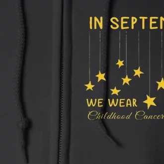 In September We Wear Gold Childhood Cancer Awareness Full Zip Hoodie