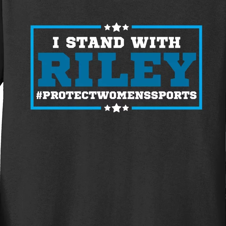 I Stand With Riley Gaines #ProtectWomensSports Kids Long Sleeve Shirt