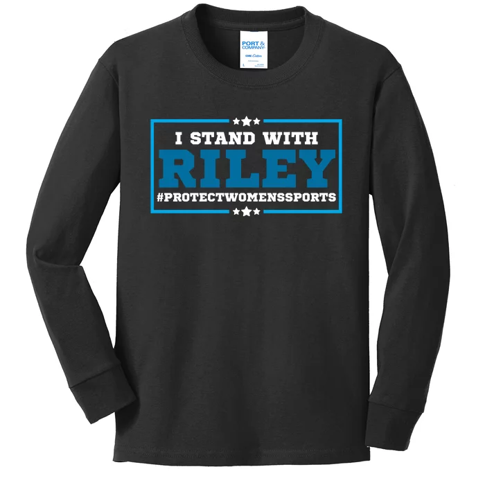 I Stand With Riley Gaines #ProtectWomensSports Kids Long Sleeve Shirt