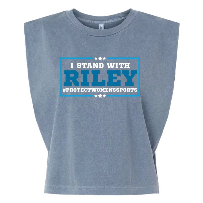 I Stand With Riley Gaines #ProtectWomensSports Garment-Dyed Women's Muscle Tee