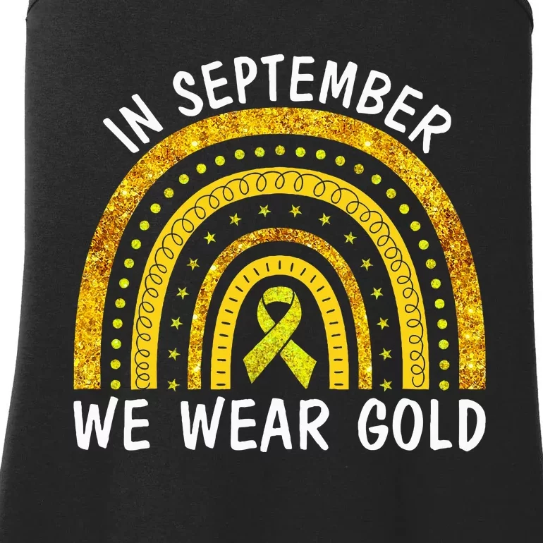 In September We Wear Gold Childhood Cancer Ladies Essential Tank