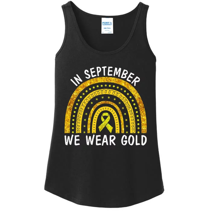 In September We Wear Gold Childhood Cancer Ladies Essential Tank