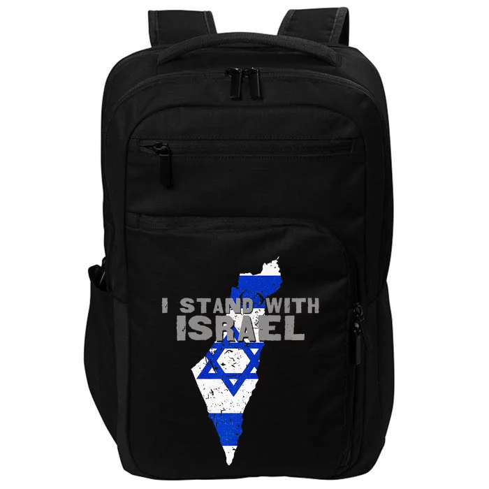 I Stand With Israel Map Flag Jerusalem Hebrew Jew Israelite Impact Tech Backpack