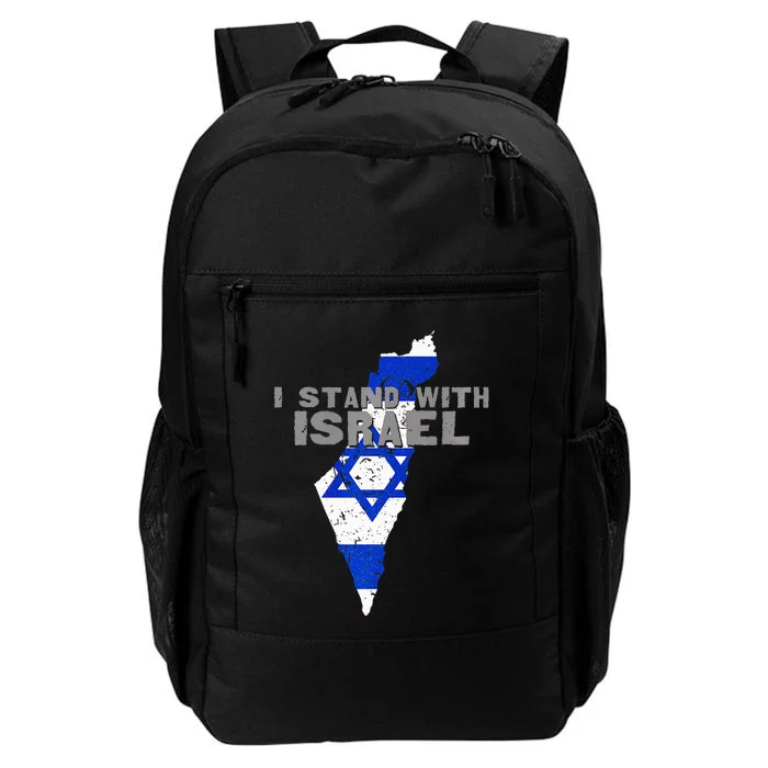 I Stand With Israel Map Flag Jerusalem Hebrew Jew Israelite Daily Commute Backpack