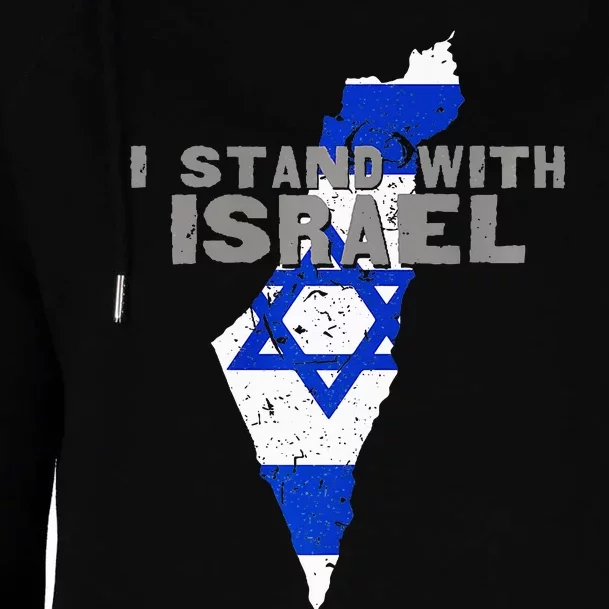 I Stand With Israel Map Flag Jerusalem Hebrew Jew Israelite Womens Funnel Neck Pullover Hood