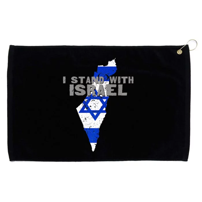 I Stand With Israel Map Flag Jerusalem Hebrew Jew Israelite Grommeted Golf Towel