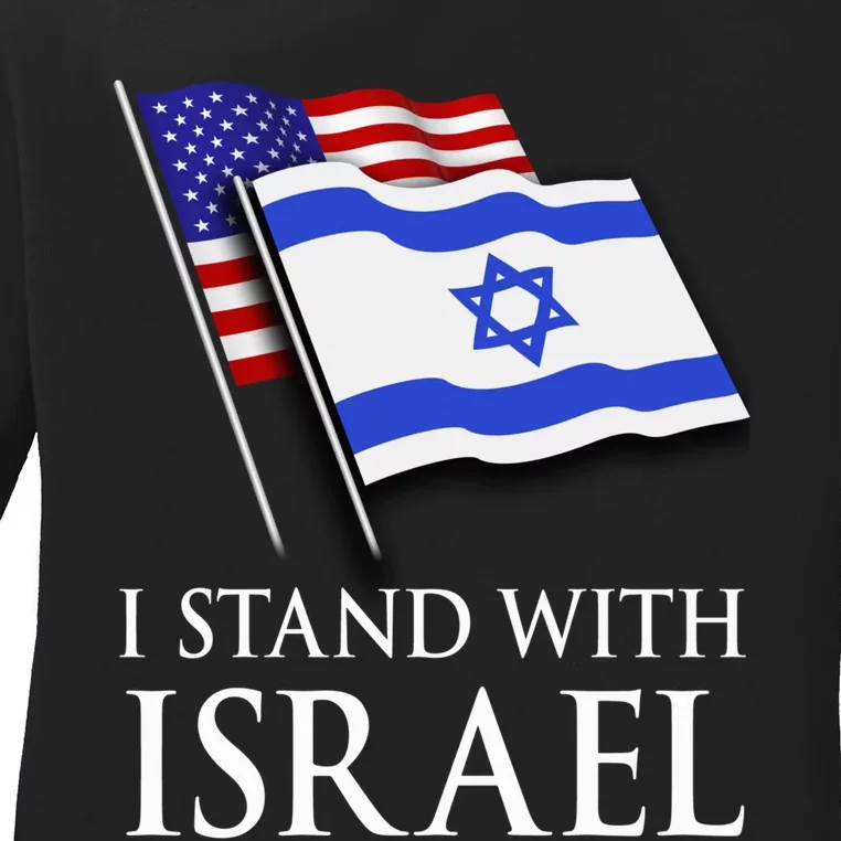 I Stand With Israel, Israeli Palestinian Conflict Pro Israel Ladies Long Sleeve Shirt