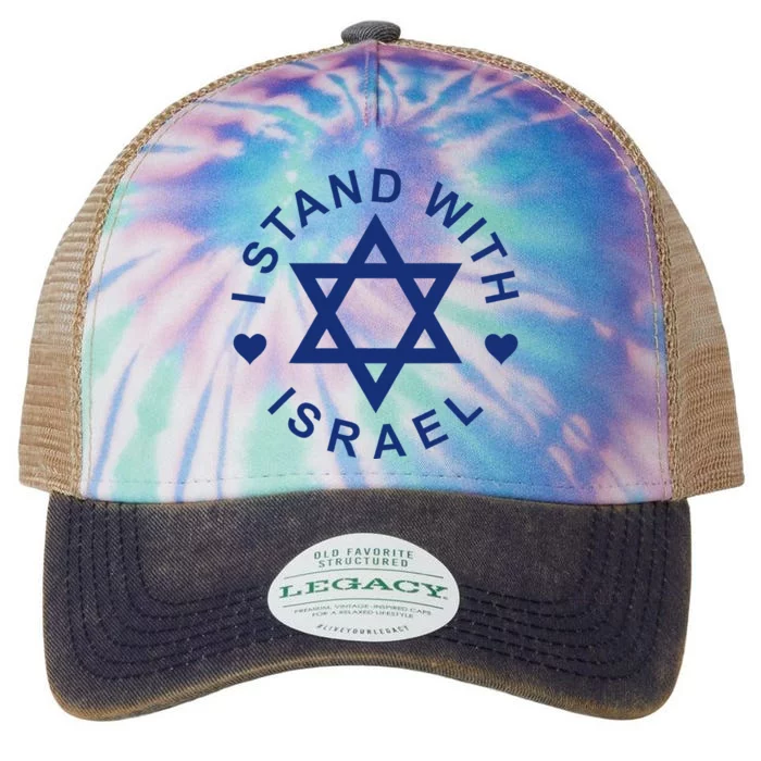 I Stand With Israel Israeli Flag Jewish Star Of David Legacy Tie Dye Trucker Hat