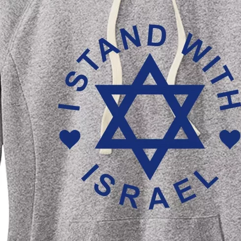 I Stand With Israel Israeli Flag Jewish Star Of David Women's Fleece Hoodie