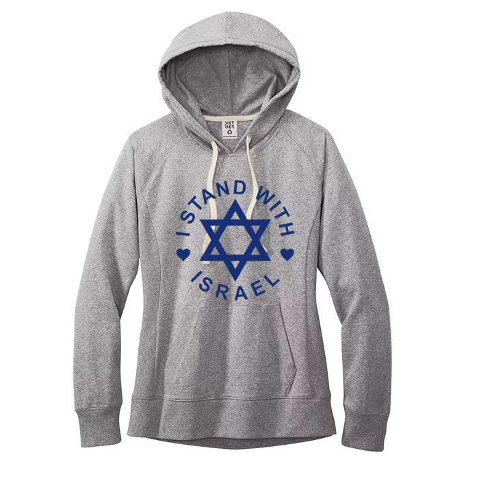 I Stand With Israel Israeli Flag Jewish Star Of David Women's Fleece Hoodie