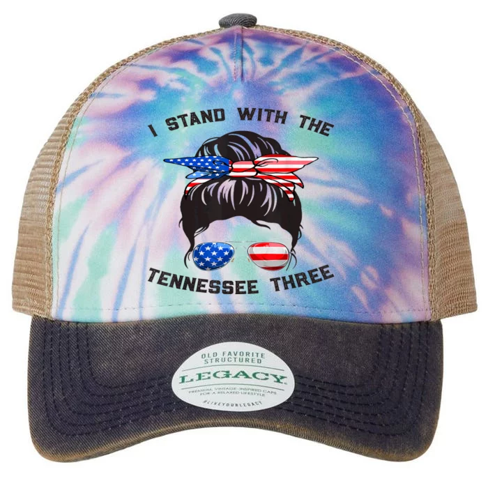 I Stand With The Tennessee Three Messy Bun Legacy Tie Dye Trucker Hat