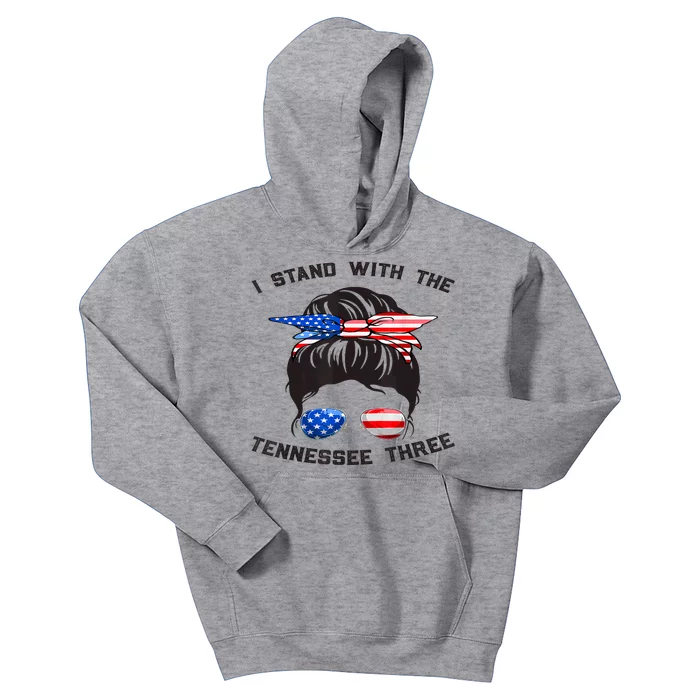 I Stand With The Tennessee Three Messy Bun Kids Hoodie