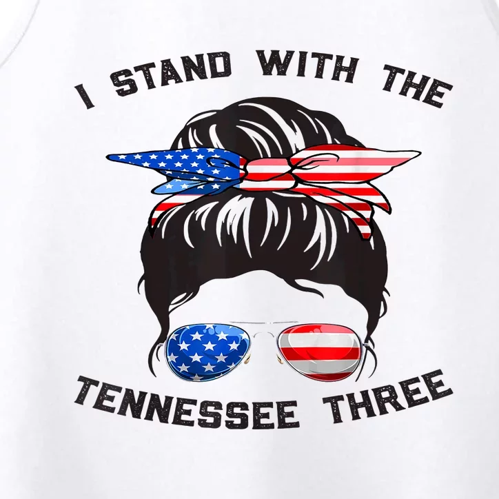 I Stand With The Tennessee Three Messy Bun Performance Tank