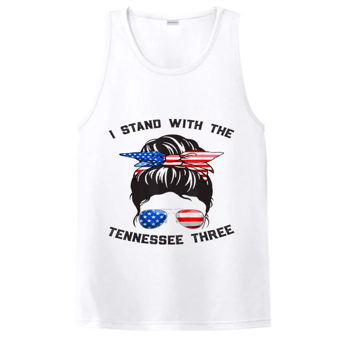 I Stand With The Tennessee Three Messy Bun Performance Tank