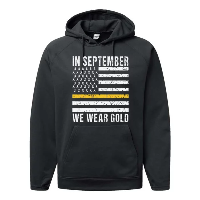 In September We Wear Gold Childhood Cancer Awareness Month Performance Fleece Hoodie