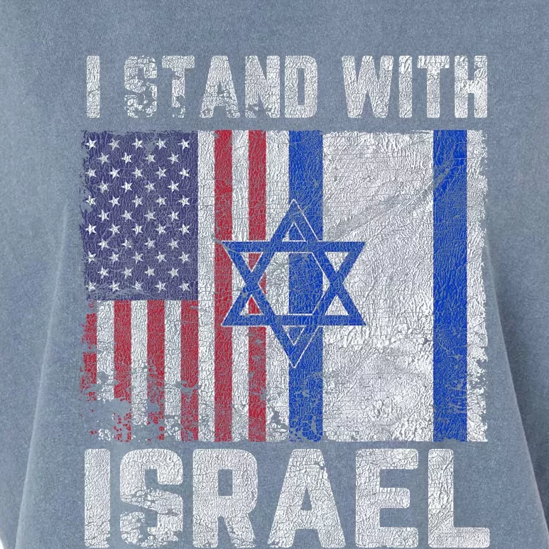 I Stand With Israel Patriotic Usa And Israel Flag Vintage Design Garment-Dyed Women's Muscle Tee