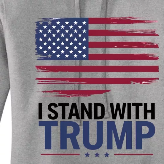 I Stand With Trump Trump For President Trump Vance 2024 Cool Gift Women's Pullover Hoodie