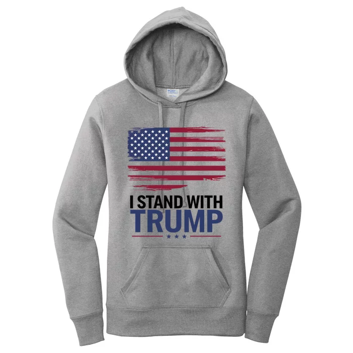 I Stand With Trump Trump For President Trump Vance 2024 Cool Gift Women's Pullover Hoodie