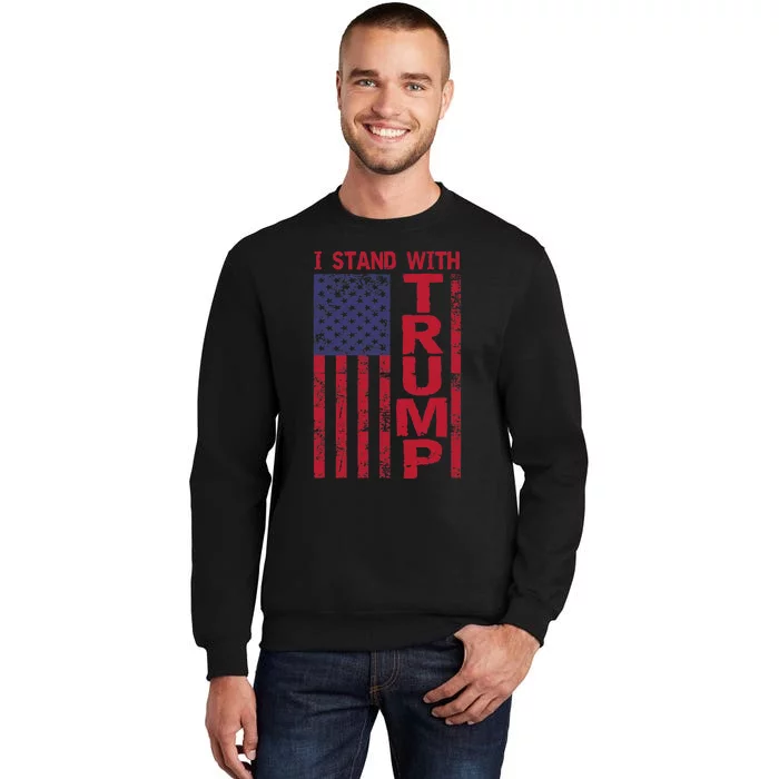 I Stand With Trump I Stand With USA Flag Cool Political Sweatshirt