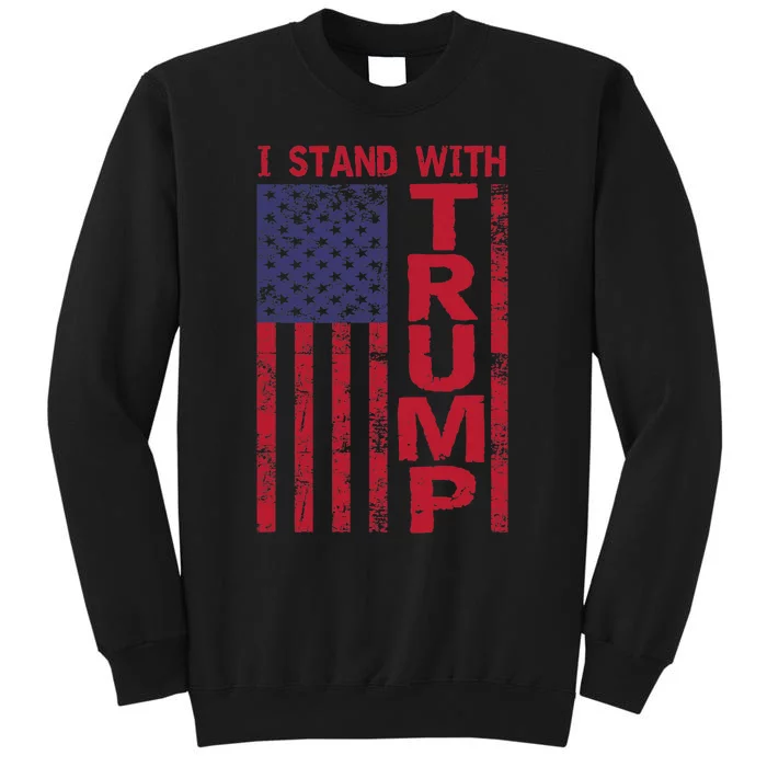 I Stand With Trump I Stand With USA Flag Cool Political Sweatshirt