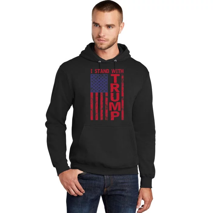 I Stand With Trump I Stand With USA Flag Cool Political Tall Hoodie