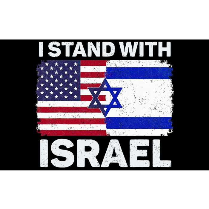 I Stand With Israel USA American Flag with Israel Flag Bumper Sticker