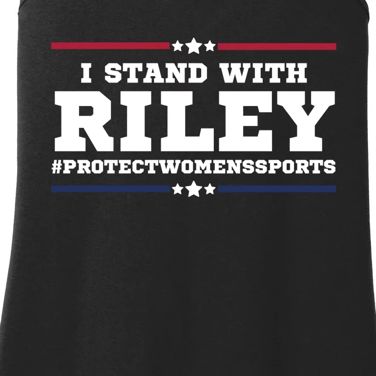 I Stand With Riley Gaines #ProtectWomensSports Ladies Essential Tank