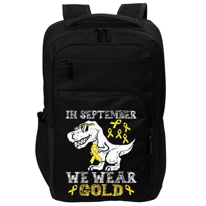 In September We Wear Gold Trex Childhood Cancer Awareness Impact Tech Backpack