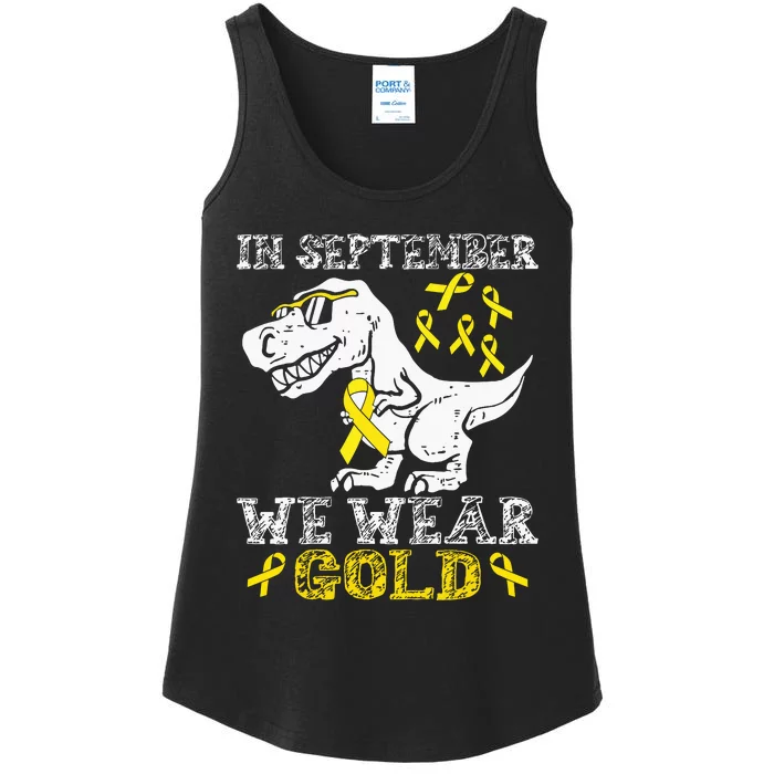 In September We Wear Gold Trex Childhood Cancer Awareness Ladies Essential Tank