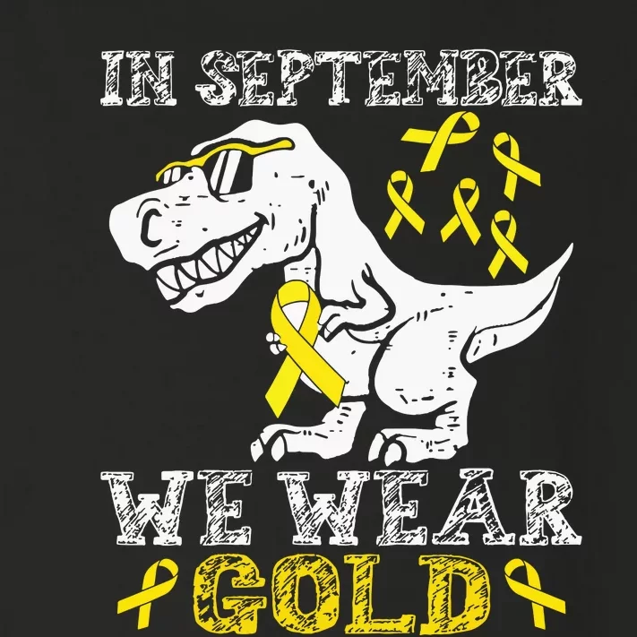 In September We Wear Gold Trex Childhood Cancer Awareness Toddler Long Sleeve Shirt