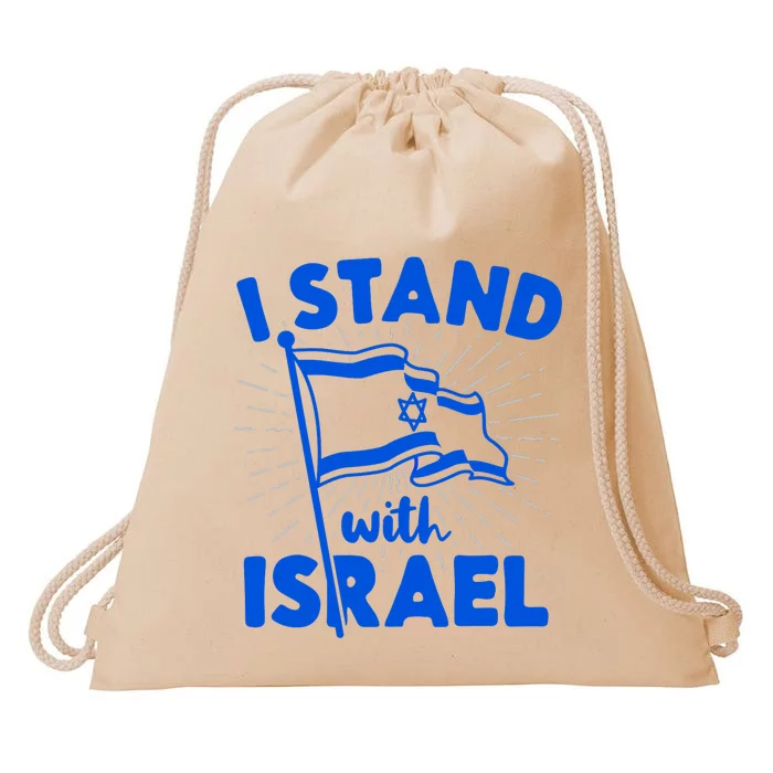 I Stand With Israel Flag Jewish Freedom Solidarity Drawstring Bag