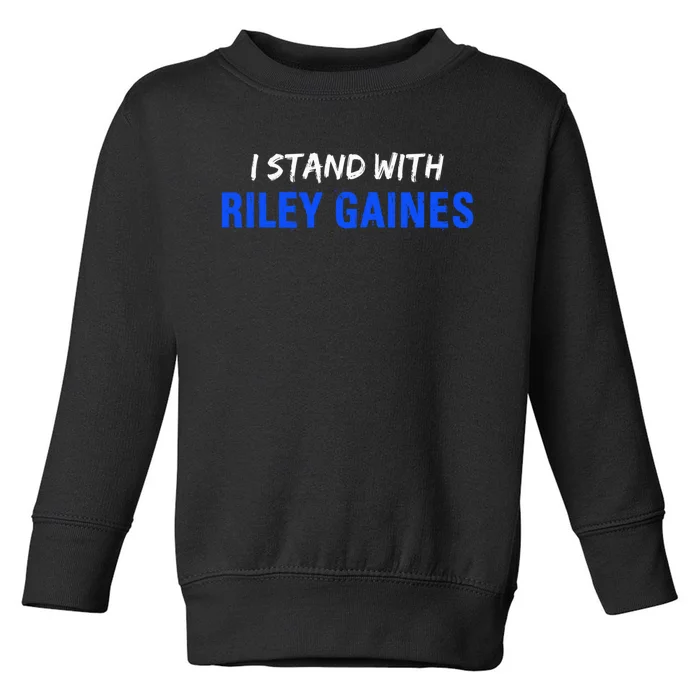 I Stand With Riley Gaines Long Sleeve Toddler Sweatshirt