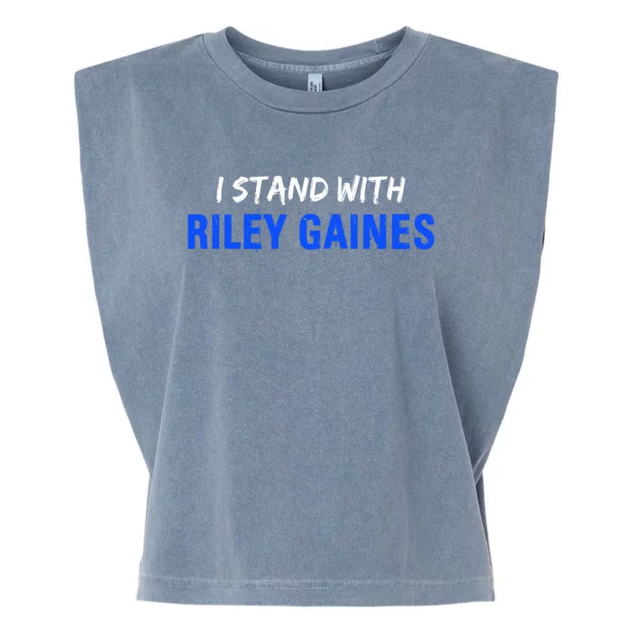 I Stand With Riley Gaines Long Sleeve Garment-Dyed Women's Muscle Tee