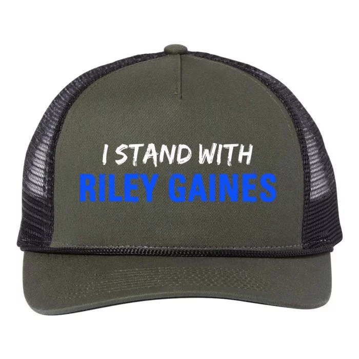 I Stand With Riley Gaines Long Sleeve Retro Rope Trucker Hat Cap