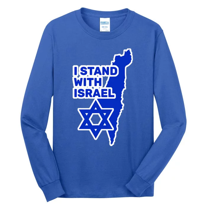 I Stand With Israel Jewish Heritage Israeli Flag Tall Long Sleeve T-Shirt